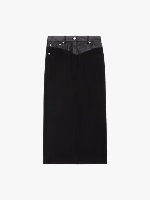 Helmut Lang LEATHER-TRIMMED GARTER SKIRT