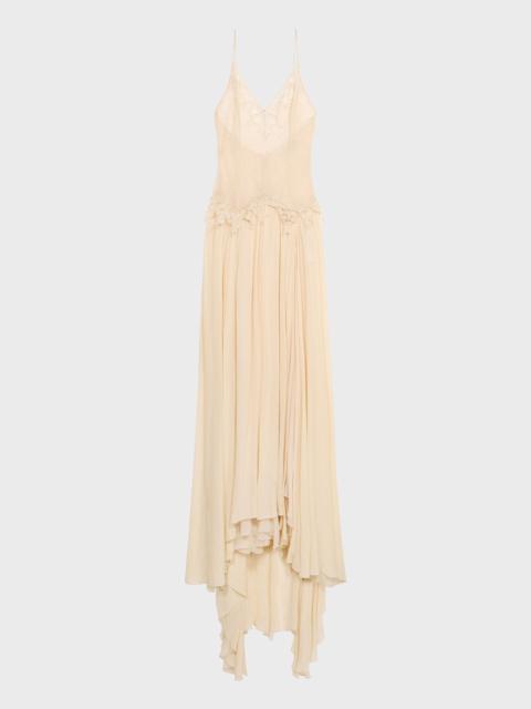 Blumarine LONG DRESS IN CHANTILLY LACE AND GEORGETTE