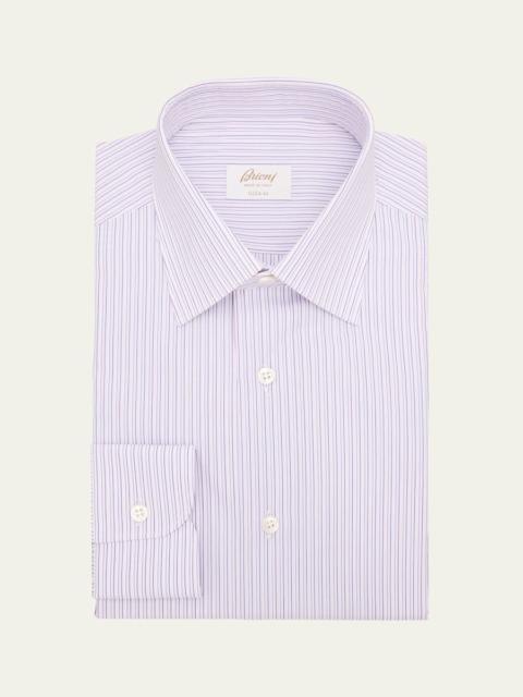 Brioni Men's Giza 45 Cotton Multi-Stripe Dress Shirt