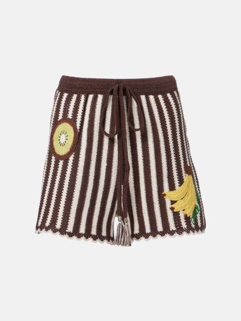 ALÉMAIS Sundae crochet embroidered cotton shorts