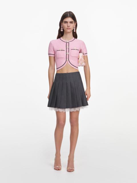 self-portrait Pink Flower Knit Top