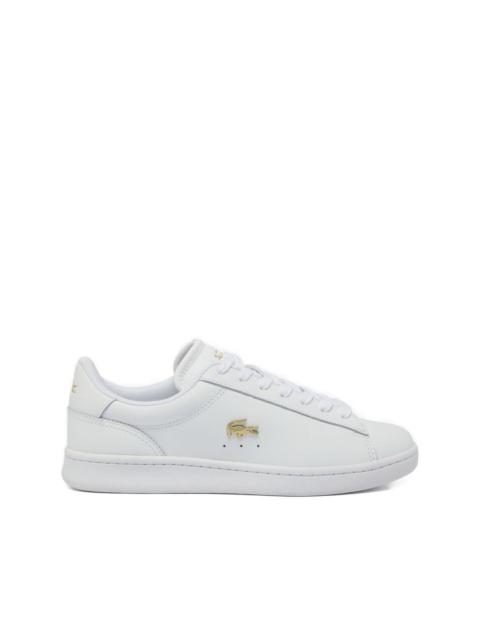 LACOSTE gold-logo leather sneakers