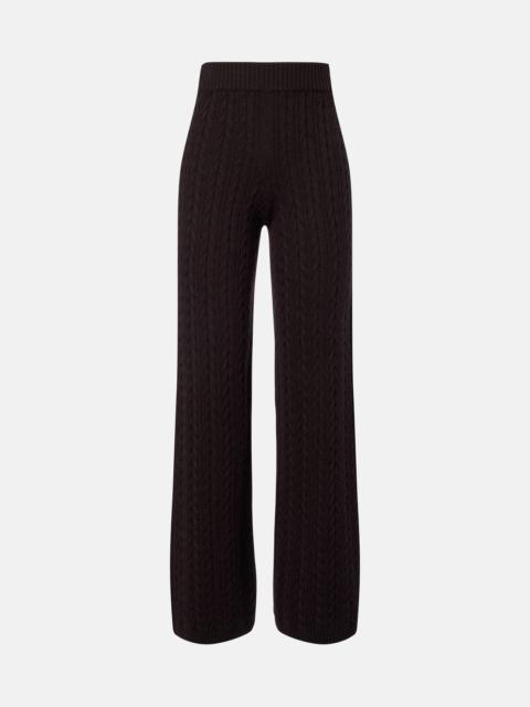 AGNONA Cable-knit cashmere wide-leg pants