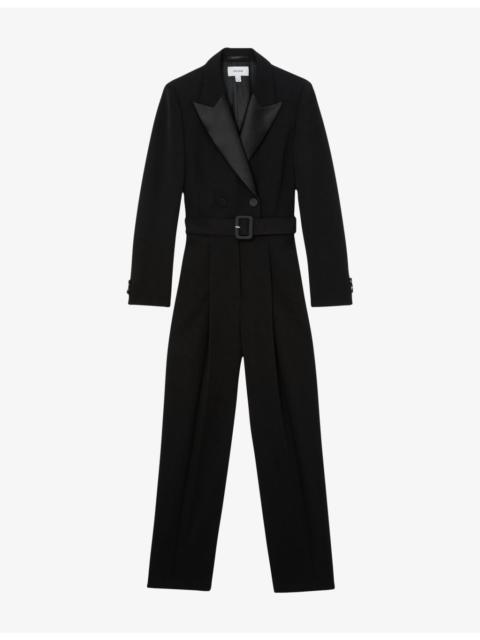 REISS Remi Wide-Leg Woven Tuxedo Jumpsuit