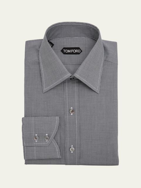 TOM FORD Men's Micro-Gingham Classic Fit Dress Shirt