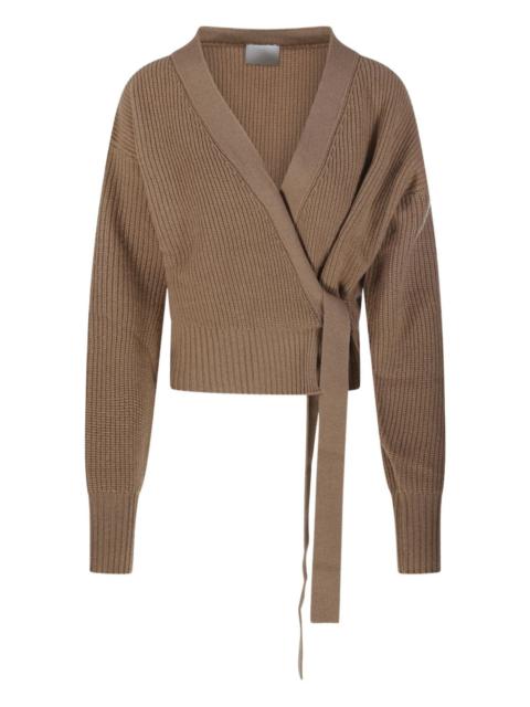 Allude wrap-front ribbed cardigan