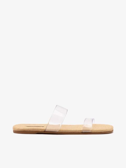 Larroudé Gabe Clear Flat Beige Raffia