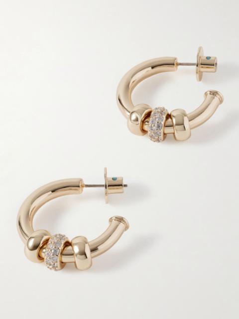 ROXANNE ASSOULIN The Slider gold-tone crystal hoop earrings Gold