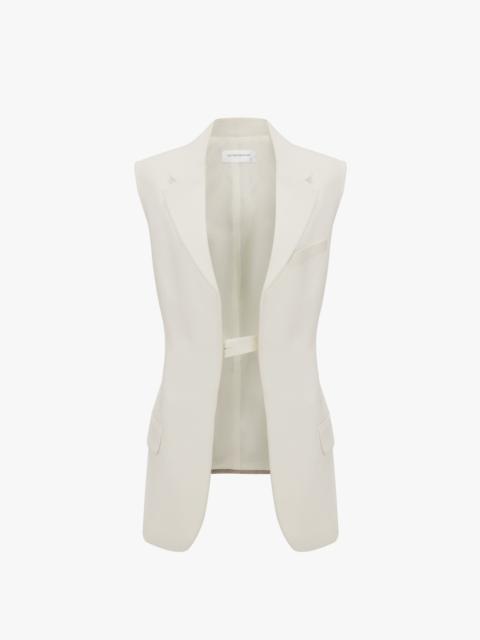 Victoria Beckham Sleeveless Jacket In Off White