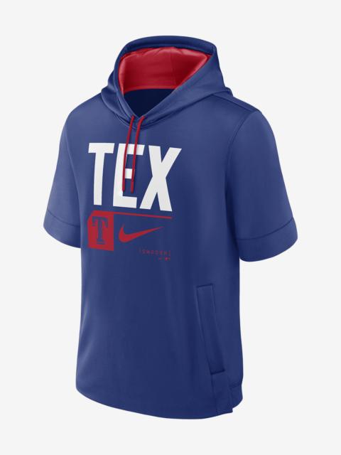 Texas Rangers Tri Code Lockup Nike Men's MLB Short-Sleeve Pullover Hoodie