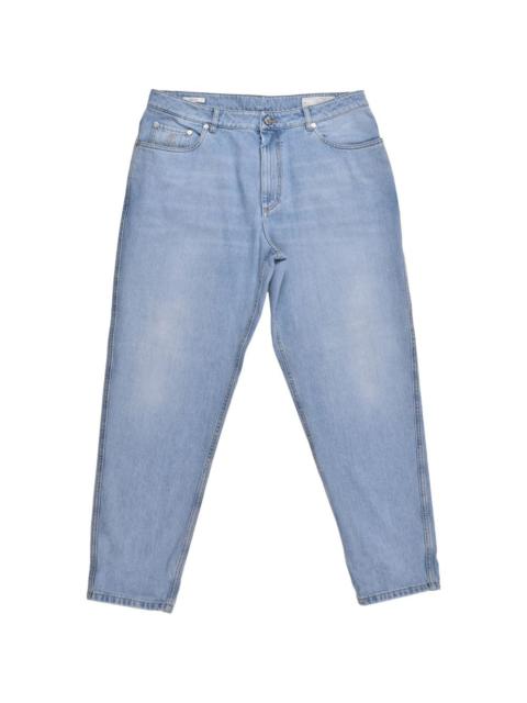 Brunello Cucinelli faded-effect tapered jeans