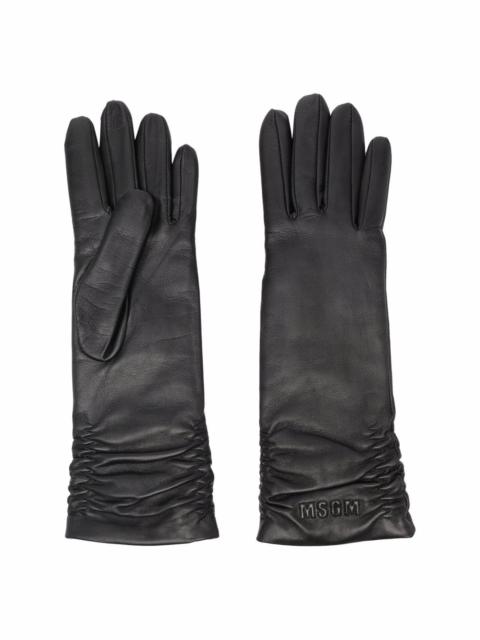 MSGM ruched leather gloves