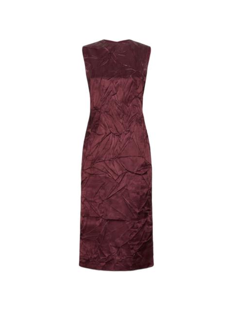 Max Mara crinkled-finish silk midi dress