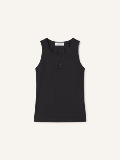 Lanvin MOTHER AND DAUGHTER EMBROIDERED JERSEY TANK TOP