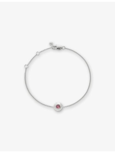MONICA VINADER October Birthstone Sterling-Silver And Pink Tourmaline Chain Bracelet