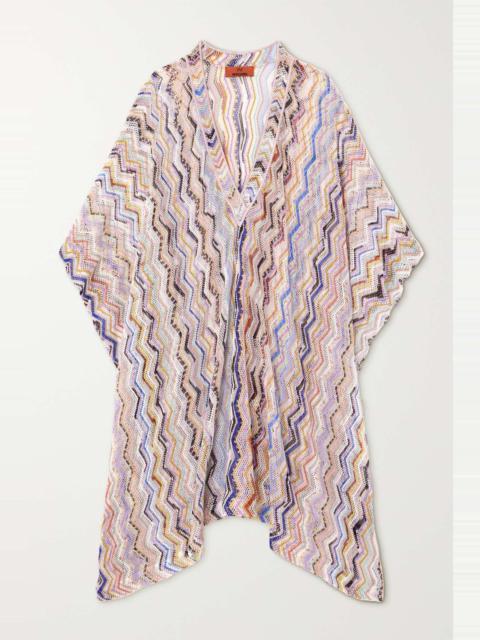 Mare metallic crochet-knit kaftan