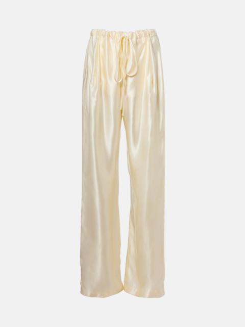 KHAITE Rohen satin wide-leg pants