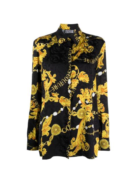 VERSACE JEANS COUTURE Chain Couture-print satin shirt