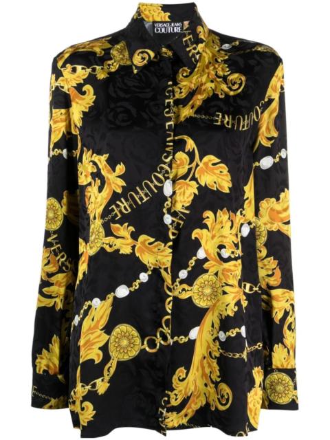 VERSACE JEANS COUTURE Chain Couture-print satin shirt