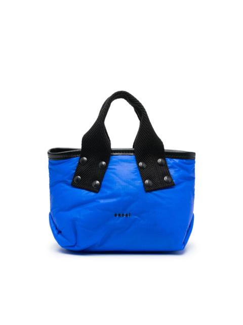 logo-embroidered padded tote bag