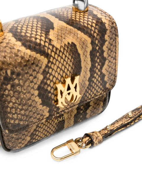 AMIRI Amiri Nano MA Snakeskin-effect Logo-plaque Mini Bag