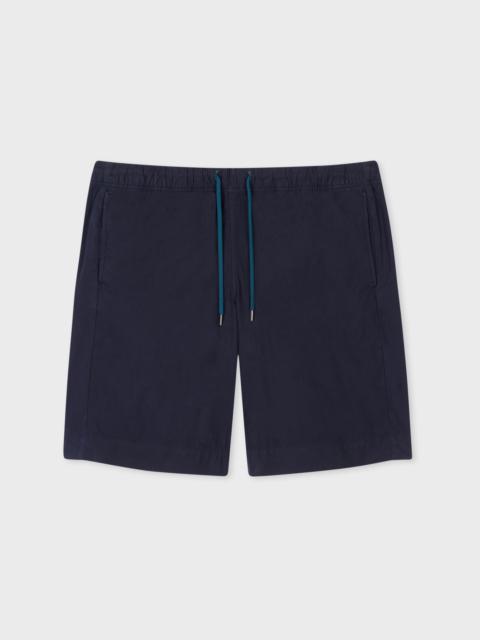 Paul Smith Navy Cotton Drawstring-Waist Shorts