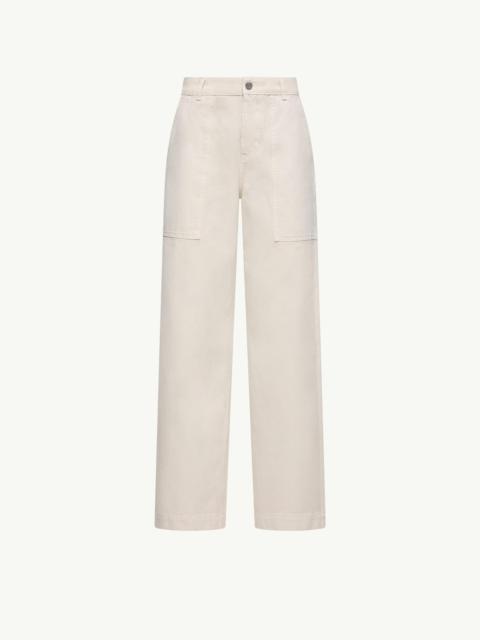 Moncler Leather Logo Cotton Pants