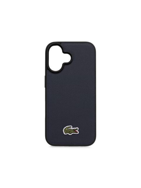 LACOSTE logo-patch textured iPhone 16 case