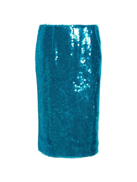 Delta sequinned midi skirt