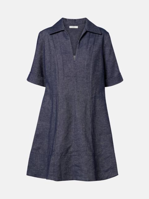 Vince Cotton and linen chambray minidress