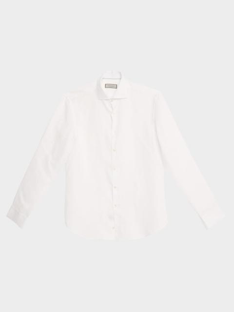Canali Men's Linen Solid Sport Shirt