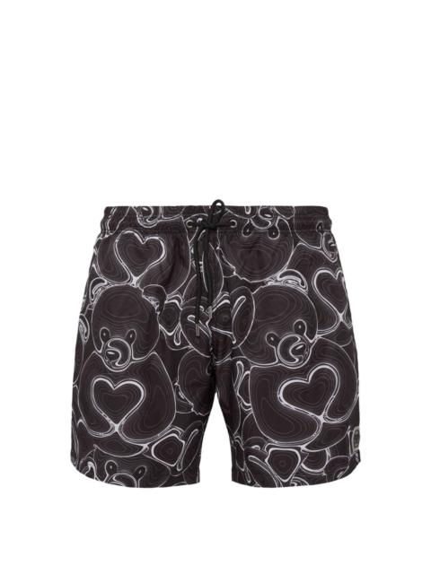 bear-print swim shorts