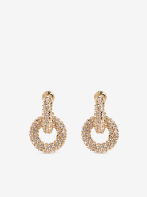 self-portrait crystal-embellished hoop earrings
