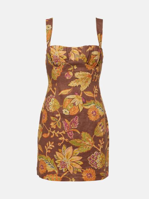 SIR. Floral linen minidress