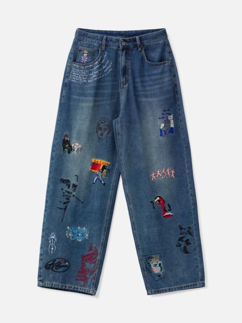KidSuper EMBROIDERED PAINTINGS BALLOON PANTS