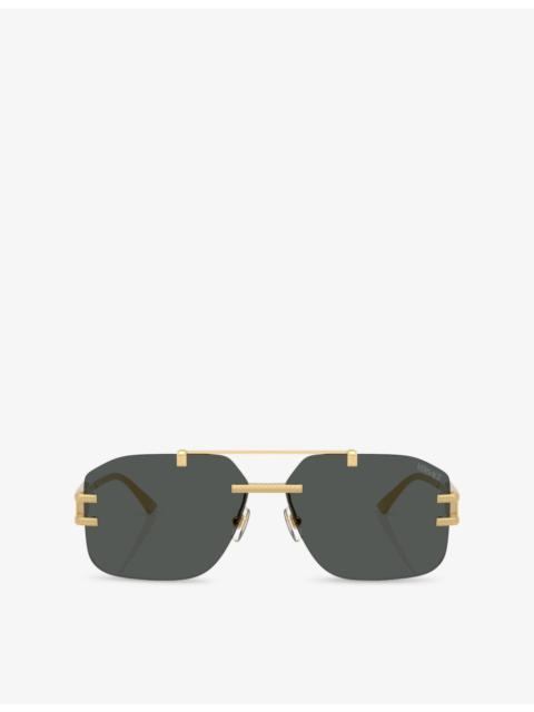 VERSACE VE2275 Irregular-Frame Metal Sunglasses