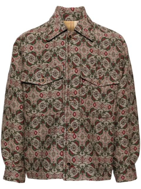 jacquard-pattern shirt jacket