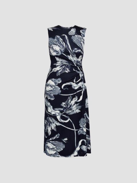 Erdem FLORAL PRINT PONTE JERSEY SLEEVELESS MIDI DRESS