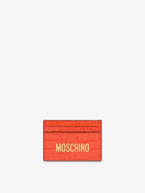 Moschino LETTERING LOGO CROCODILE-PRINT CARD HOLDER
