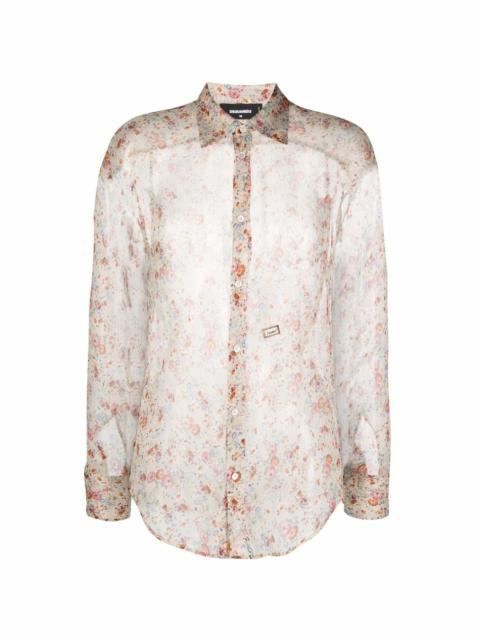 silk floral-print shirt