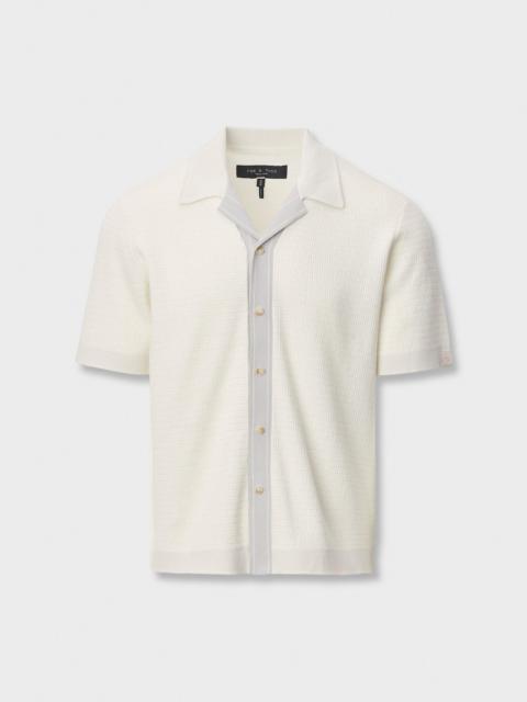 rag & bone Harvey Contrast-Trim Knit Camp Shirt