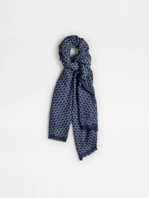 Tod's SCARF IN WOOL - BLUE
