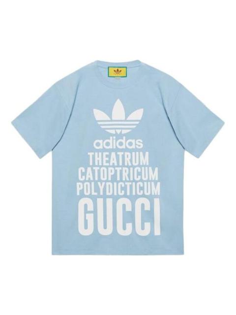 Gucci x adidas Cotton T-Shirt 'Light Blue' 616036-XJEW2-4709