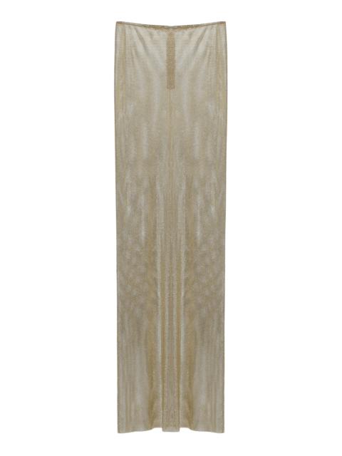 THE NEW ARRIVALS ILKYAZ OZEL Zada Low-Rise Maxi Skirt gold