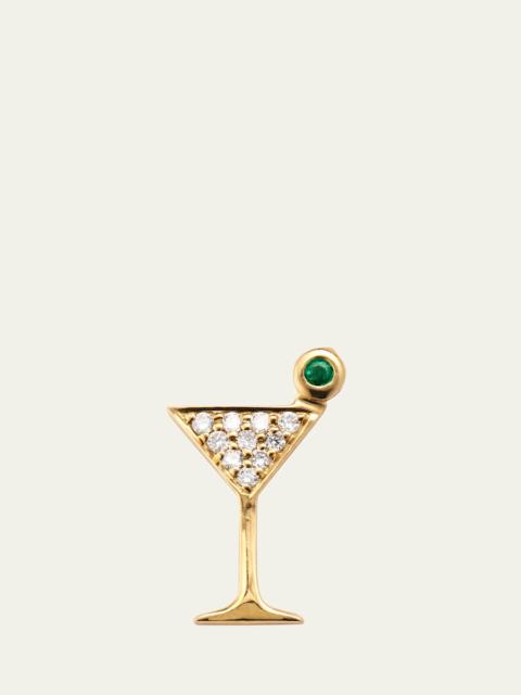 SYDNEY EVAN 14K Yellow Gold Small Martini Glass Diamond Stud Earrings