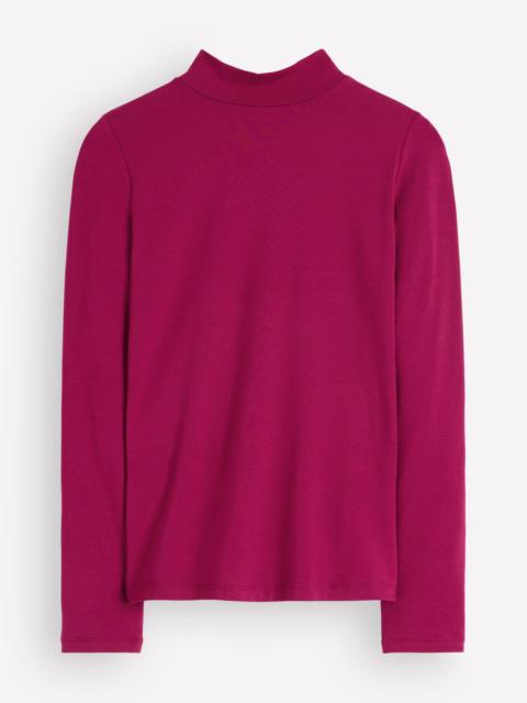 BODEN High Neck Long Sleeve-Beet Red