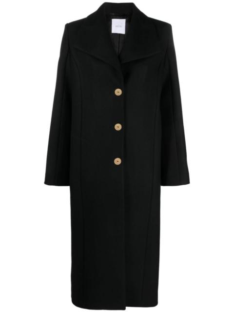 single-breasted wool-blend coat