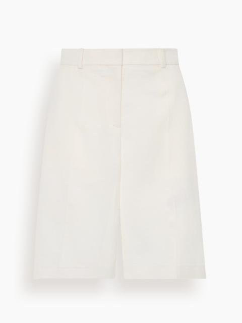 Another Tomorrow Bermuda Pant in Off White
