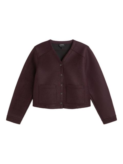 A.P.C. patch-pocket cardigan coat