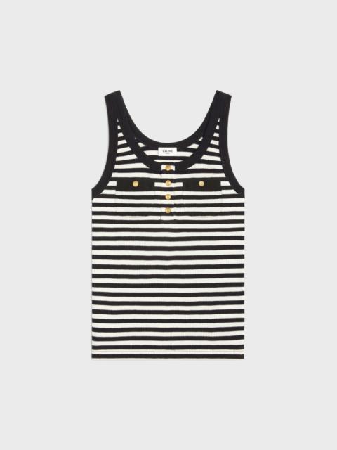 CELINE marinière tank top in ribbed cotton jersey